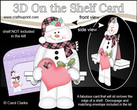 3D on the Shelf Card Kit - Little Christmas Snowman Mac