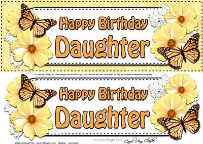 Large Dl Birthday Daughter Floral Butterflies 3D Decoupage