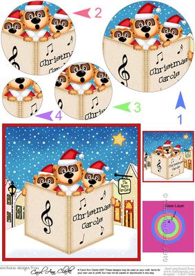 Singing Meerkats Merry Carollers Circle Pyramage Topper