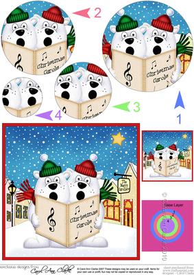Singing Polar Bears Merry Carollers Circle Pyramage