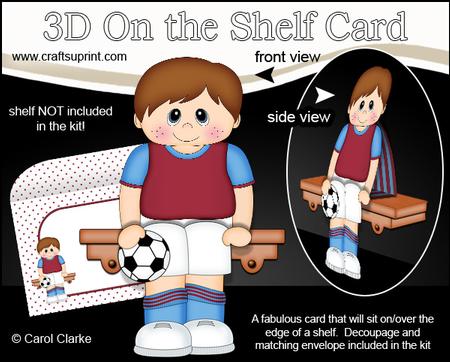 3D on the Shelf Card Kit - Little Footballer Mike