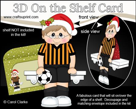 3D on the Shelf Card Kit - Middle Aged Christmas Footballer