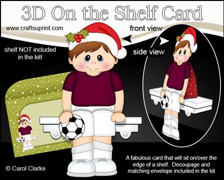 3D on the Shelf Card Kit - Little Christmas Footballer