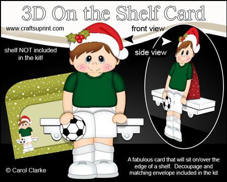 3D on the Shelf Card Kit - Little Christmas Footballer