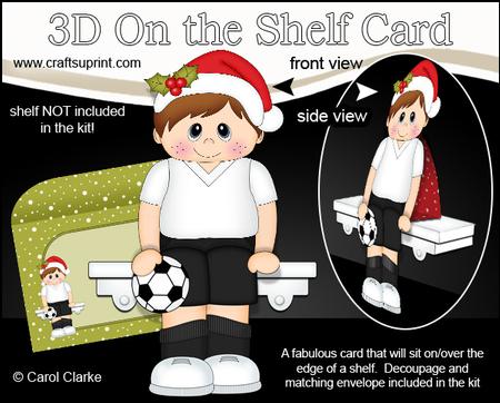 3D on the Shelf Card Kit - Little Christmas Footballer