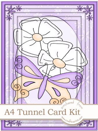 A4 Fluttery Butterfly in Violet Tunnel Card Kit