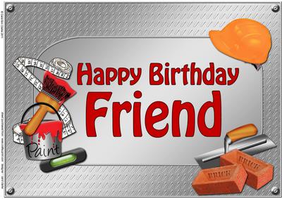 A4 Birthday Friend Handyman Tools Card Topper