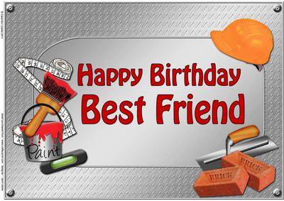A4 Birthday Best Friend Handyman Tools Card Topper