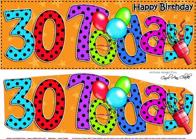 Large Dl 30th Birthday Celebrations Card & 3D Decoupage