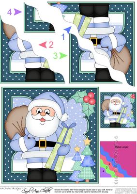 Christmas Santa Sack & Present Wavy Corner Side Stacker