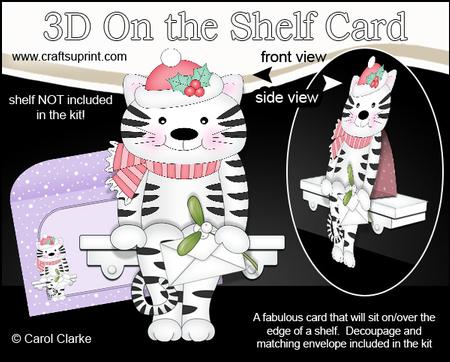 3D on the Shelf Card Kit - Little Christmas Cat Muffin