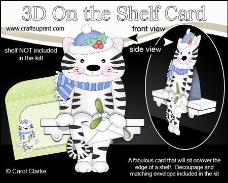 3D on the Shelf Card Kit - Little Christmas Cat Muffin