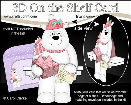 3D on the Shelf Card Kit - Little Christmas Polar Bear Ben