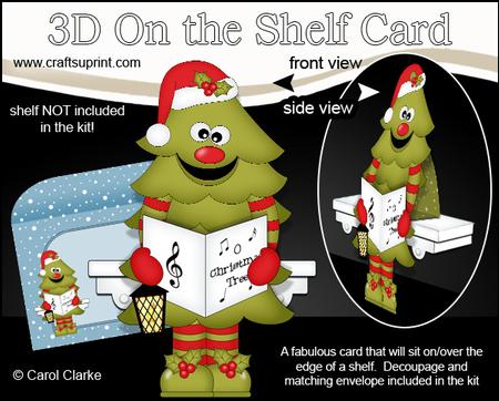 3D on the Shelf Card Kit - Little Singing Christmas Tree