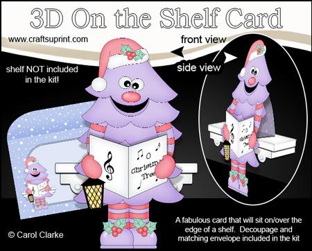 3D on the Shelf Card Kit - Little Singing Christmas Tree