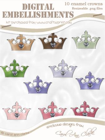 'enamel and Diamond' Crown Digital Embellishments