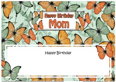 Large Dl Birthday Mom Butterflies Matching Insert