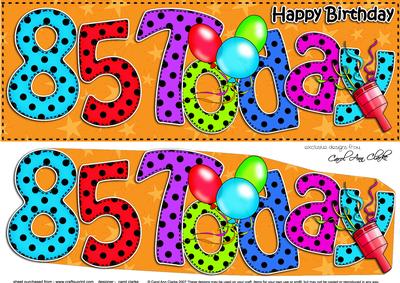 Large Dl 85th Birthday Celebrations Card & 3D Decoupage