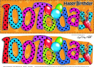 Large Dl 100th Birthday Celebrations Card & 3D Decoupage