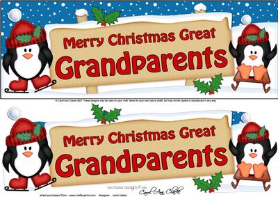 Large Dl Xmas Great Grandparents Penguins Signpost
