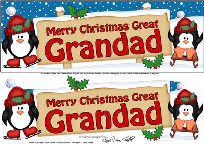 Large Dl Xmas Great Grandad Penguins Signpost