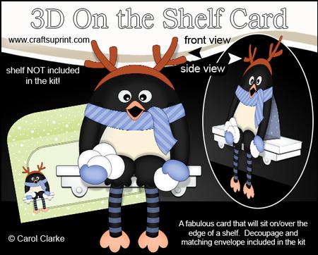 3D on the Shelf Card Kit - Christmas Pip Penguin