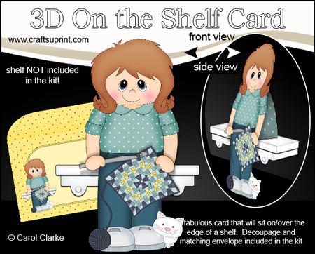 3D on the Shelf Card Kit - Little Crochet Lady Becky