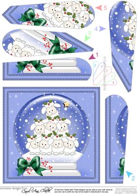 Xmas Lambs Fan Pyramage Topper