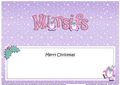 Large Dl Christmas Mumsies Penguins Insert