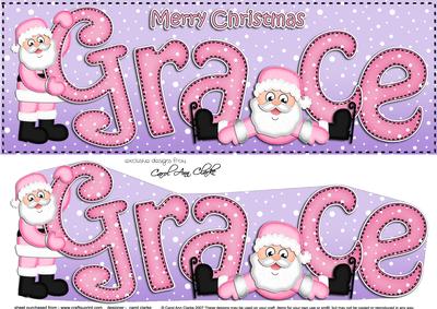 Large Dl Christmas Grace Santa 3D Decoupage
