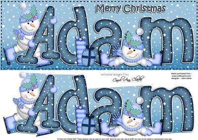 Large Dl Christmas Adam Snowmen 3D Decoupage