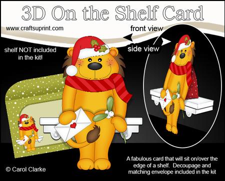 3D on the Shelf Card Kit - Christmas Lloyd Lion