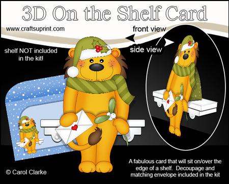 3D on the Shelf Card Kit - Christmas Lloyd Lion