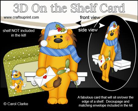 3D on the Shelf Card Kit - Christmas Lloyd Lion