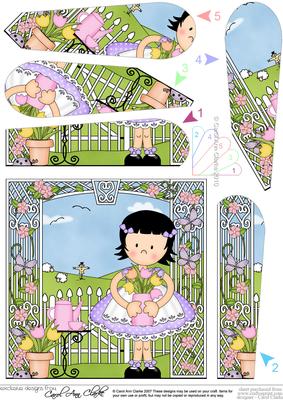 Girlz Suzi's Tulips Fan Pyramage Topper