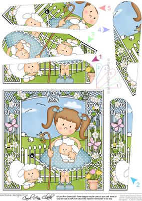 Girlz Zoe's Lambs Fan Pyramage Topper
