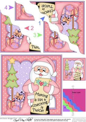 Christmas Santa's Checking His List Wavy Corner Side Stacker
