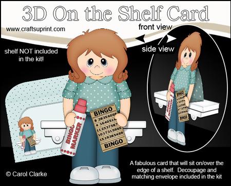 3D on the Shelf Card Kit - Little Bingo Player Belinda