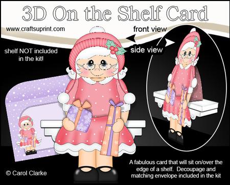 3D on the Shelf Card Kit - Christmas Mrs Claus Presents