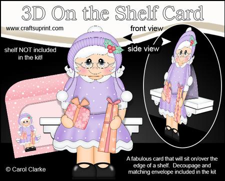 3D on the Shelf Card Kit - Christmas Mrs Claus Presents