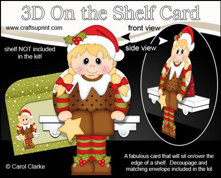 3D on the Shelf Card Kit - Christmas Pudding Fancy Dress