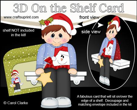 3D on the Shelf Card Kit - Little Christmas Jumper Boy