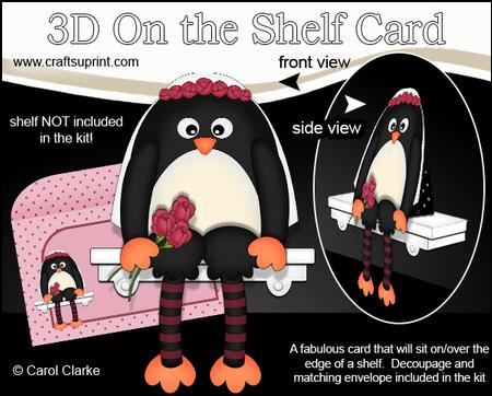3D on the Shelf Card Kit - Little Bride Pippa Penguin