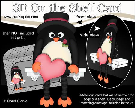 3D on the Shelf Card Kit - Little Bridegroom Pip Penguin