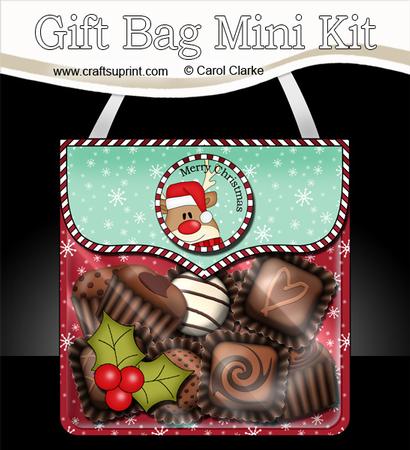 3D Xmas Rudolph Gift Bag Mini Kit