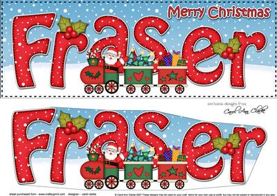Large Dl Christmas Fraser Santa Train 3D Decoupage