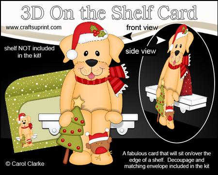 3D on the Shelf Card Kit - Christmas Little Dog Sunny