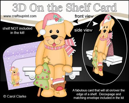 3D on the Shelf Card Kit - Christmas Little Dog Sunny