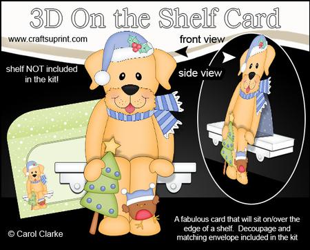 3D on the Shelf Card Kit - Christmas Little Dog Sunny
