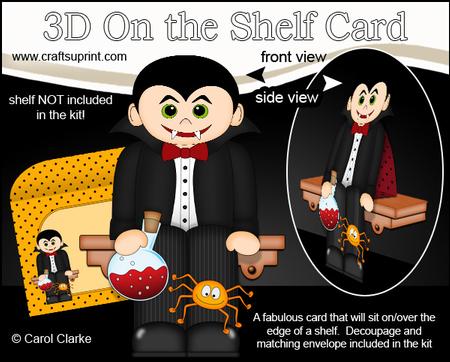 3D on the Shelf Card Kit - Little Halloween Vampire Damien